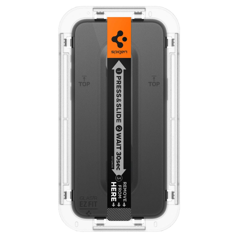 Folie de protectie Ecran Spigen GlastR EZ FIT HD pentru Apple iPhone 15, Sticla Securizata, Full Glue, 2.5D, Neagra AGL06908