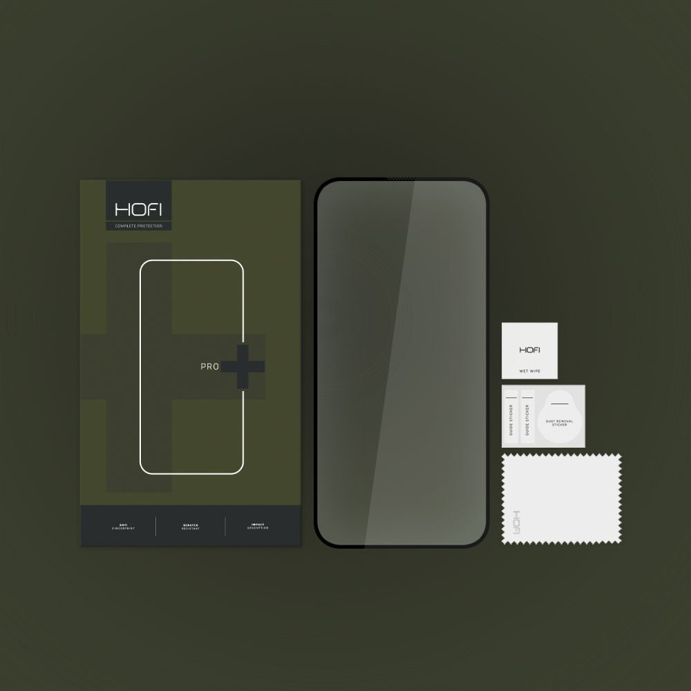 Folie de protectie Ecran HOFI PRO+ pentru Apple iPhone 15 Pro Max, Sticla Securizata, Full Glue, 2.5D, Neagra