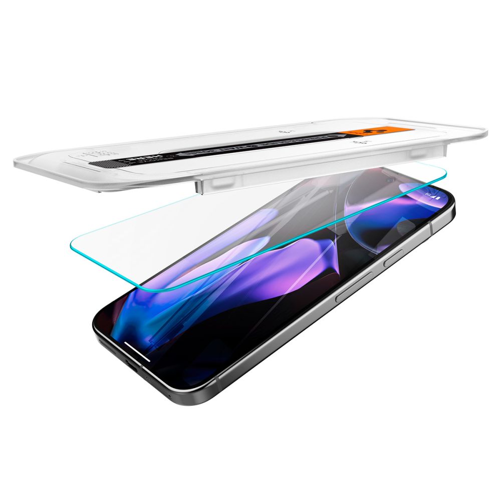 Folie de protectie Ecran Spigen GlastR EZ FIT pentru Google Pixel 9 / 9 Pro, Sticla Securizata, Full Glue, Set 2 bucati, 2.5D AGL08442