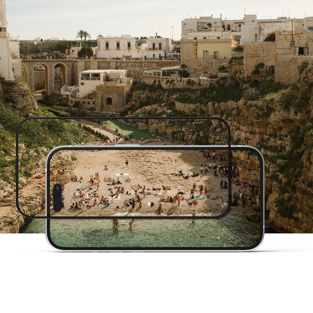 Folie de protectie Ecran Privacy Ringke Easy Slide pentru Apple iPhone 16 / 15, Sticla Securizata, Full Glue, Set 2 bucati