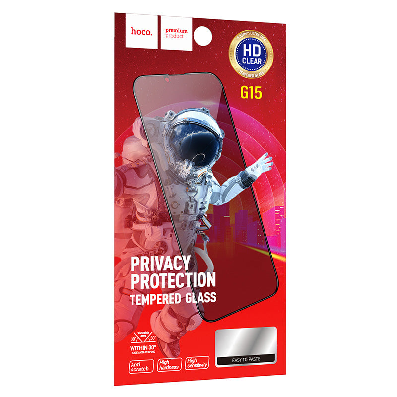 Folie de protectie Ecran Privacy HOCO G15 pentru Apple iPhone 12 / 12 Pro, Sticla Securizata, Full Glue, 5D