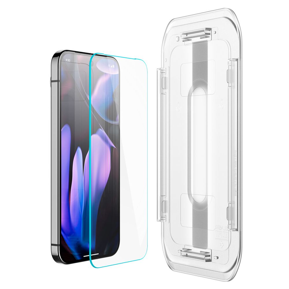 Folie de protectie Ecran Spigen GlastR EZ FIT pentru Google Pixel 9 / 9 Pro, Sticla Securizata, Full Glue, Set 2 bucati, 2.5D AGL08442