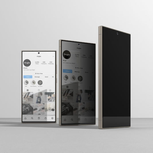 Folie de protectie Ecran Privacy Ringke Easy Slide pentru Samsung Galaxy S24 Ultra S928, Sticla Securizata, Full Glue, Set 2 bucati