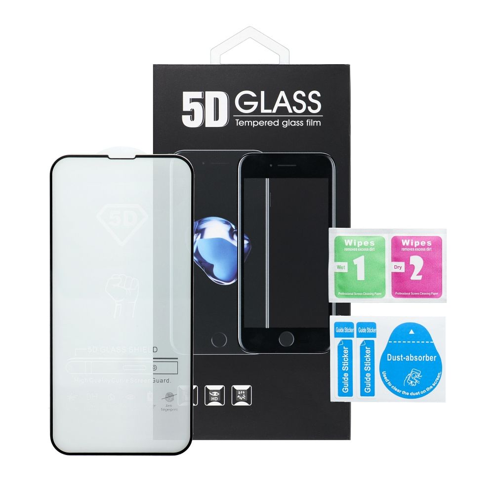 Folie de protectie Ecran Matte OEM pentru Apple iPhone 17 Pro Max, Sticla Securizata, Full Glue, 5D, Neagra