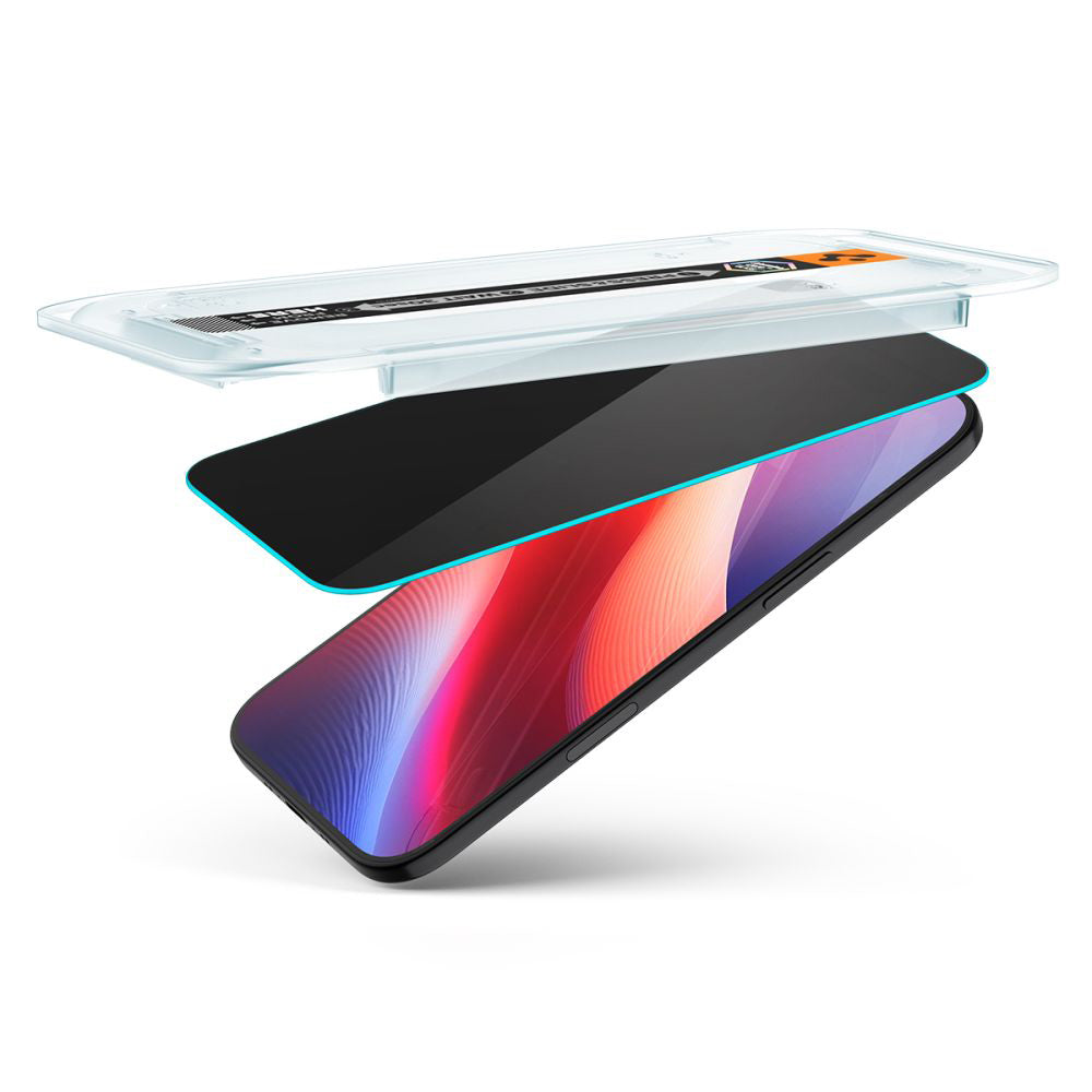 Folie de protectie Ecran Privacy Spigen GlastR EZ FIT pentru Apple iPhone 17 Air, Sticla Securizata, Full Glue, Set 2 bucati AGL09862