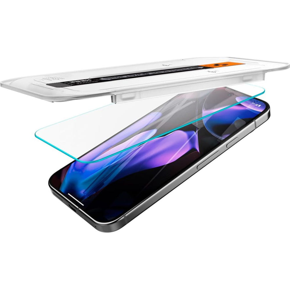 Folie de protectie Ecran Spigen GlastR EZ FIT pentru Google Pixel 9 Pro XL, Sticla Securizata, Full Glue, Set 2 bucati