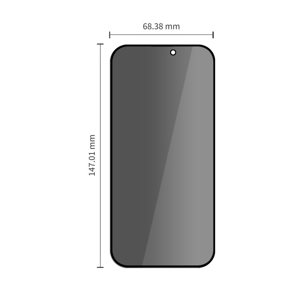 Folie de protectie Ecran Privacy Tech-Protect OneTouch pentru Apple iPhone 18 Pro Max, Sticla Securizata, Full Glue, Set 2 bucati