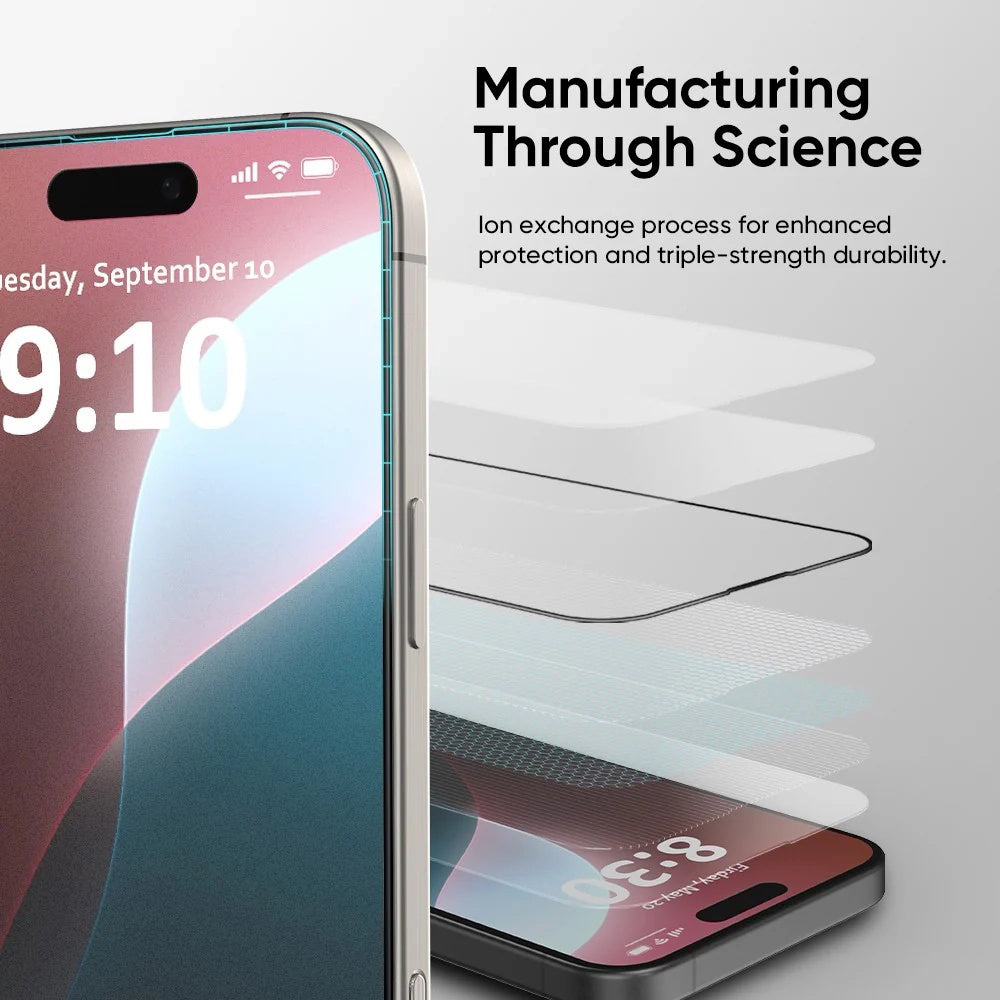 Folie de protectie Ecran Anank 5X Reinforced Invisible pentru Apple iPhone 17 Pro, Sticla Securizata, Full Glue, 3D, Neagra
