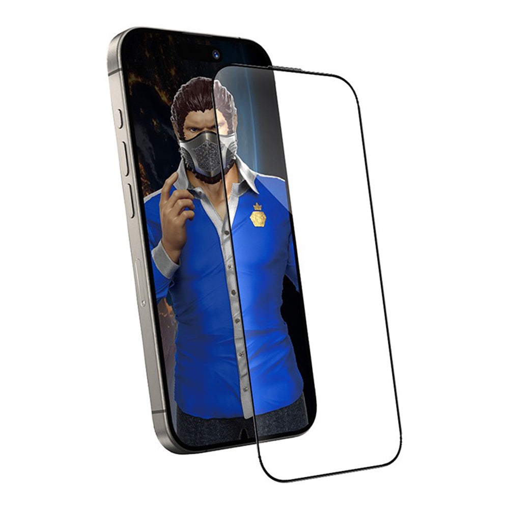 Folie de protectie Ecran Blueo Anti-Dust HD pentru Apple iPhone 14 Pro Max, Sticla Securizata, Full Glue, Neagra