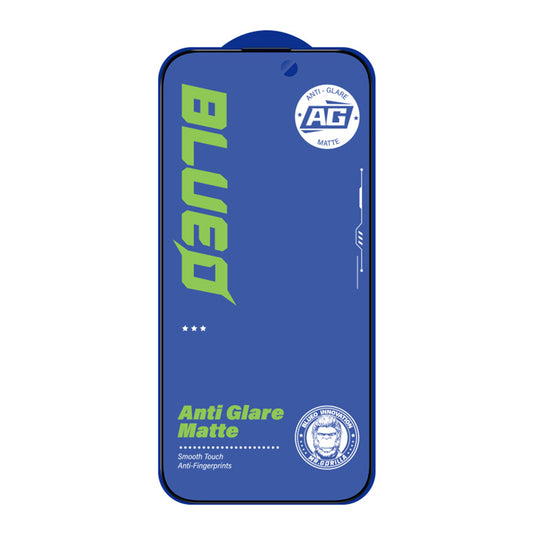 Folie de protectie Ecran Blueo Anti-Glare pentru Apple iPhone 15 Pro, Sticla Securizata, Full Glue, Neagra