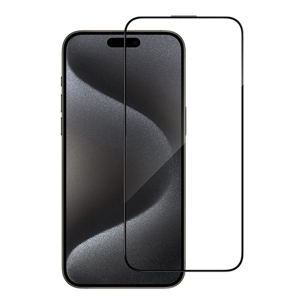 Folie de protectie Ecran Blueo Anti-Reflective HD pentru Apple iPhone 16 / 15, Sticla Securizata, Full Glue, Neagra
