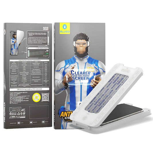 Folie de protectie Ecran Blueo Anti-Reflective HD pentru Apple iPhone 17 Air, Sticla Securizata, Full Glue, Neagra