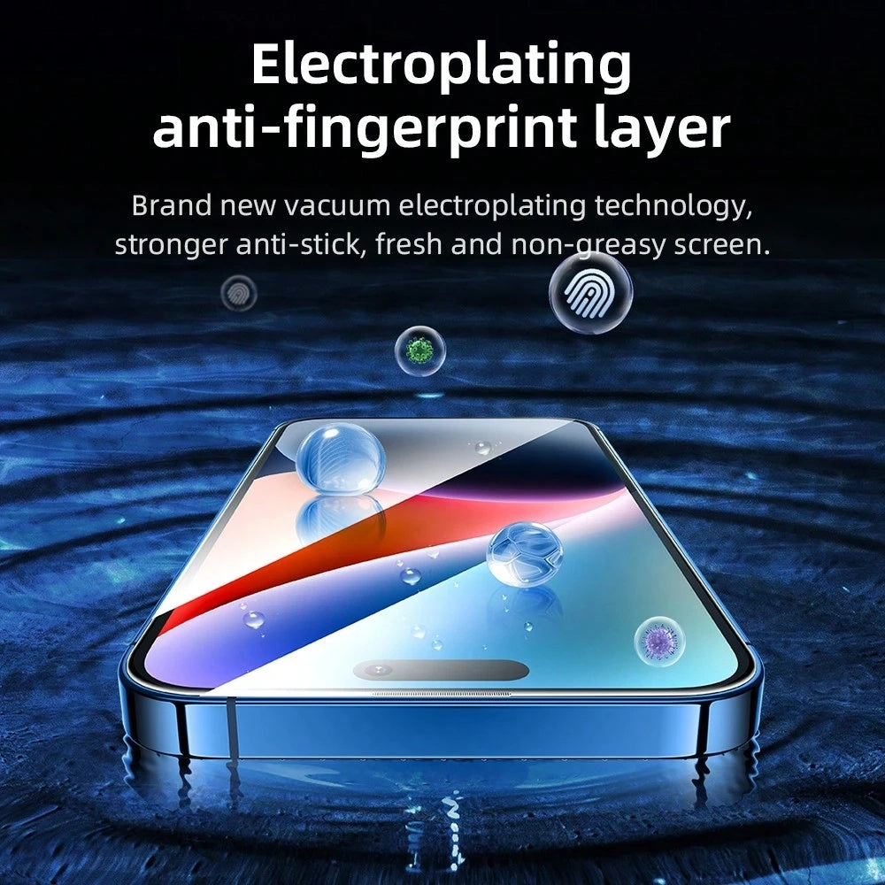 Folie de protectie Ecran Blueo AR pentru Apple iPhone 16 Pro, Sticla Securizata, Full Glue, 3D, Neagra