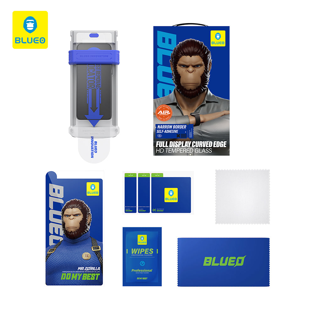 Folie de protectie Ecran Blueo HD Applicator Pro pentru Apple iPhone 16 Pro, Sticla Securizata, Full Glue, 3D, Neagra