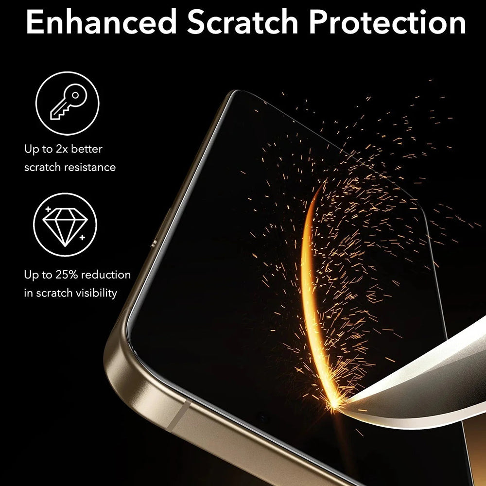 Folie de protectie Ecran ESR Corning UltraFit pentru Apple iPhone 17 / 16 Pro, Sticla Securizata, Full Glue, Set 3 bucati, Neagra
