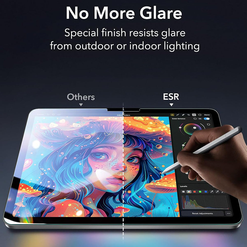 Folie de protectie Ecran ESR Armorite Paper Feel UltraFit pentru Apple iPad Air 13 (2026) / Pro 13 (2025), Sticla Securizata, Full Glue