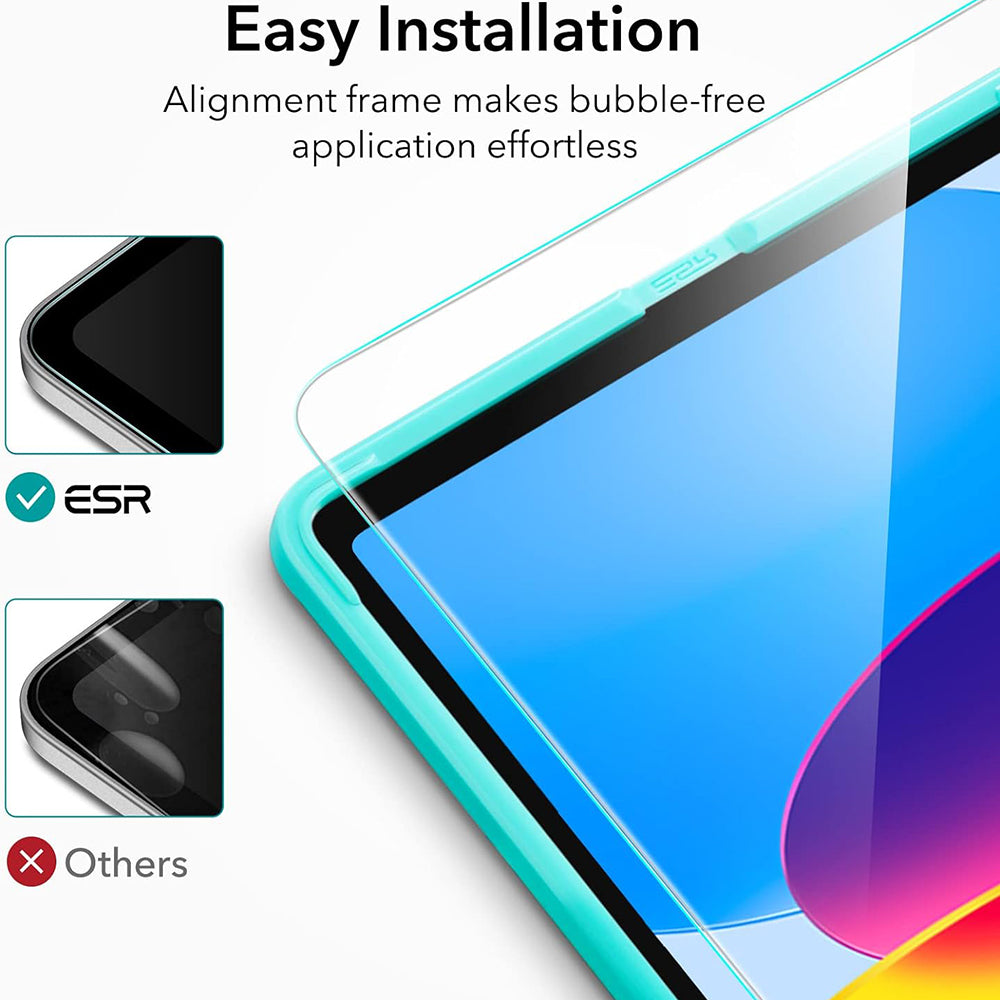 Folie de protectie Ecran ESR pentru Apple iPad (2025) / (2022), Sticla Securizata, Full Glue, Set 2 bucati