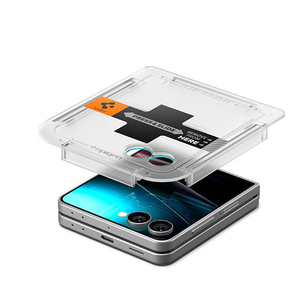 Folie de protectie Ecran Exterior Spigen GlastR EZ FIT pentru Samsung Galaxy Z Flip7 F766, Sticla Securizata, Full Glue