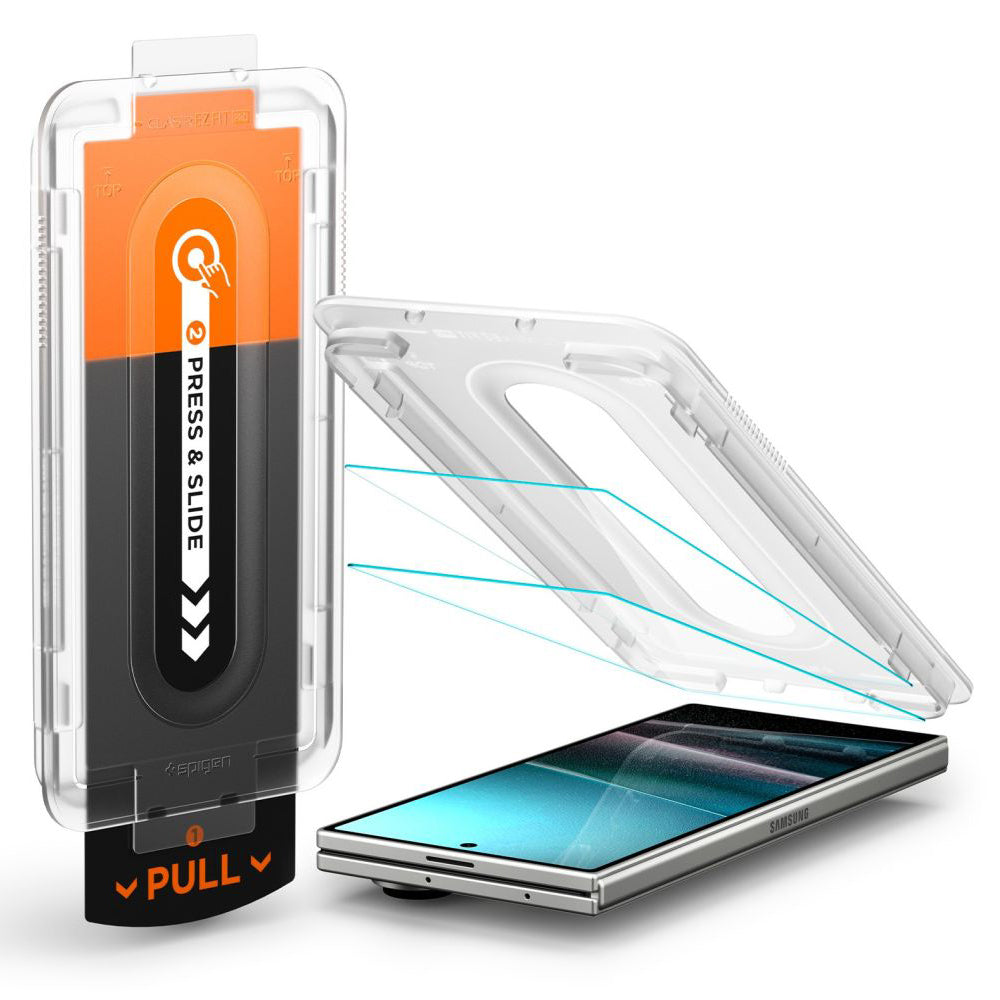 Folie de protectie Ecran Exterior Spigen GlastR EZ FIT Pro HD pentru Samsung Galaxy Z Fold7 F966, Sticla Securizata, Full Glue, Set 2 bucati AGL09579
