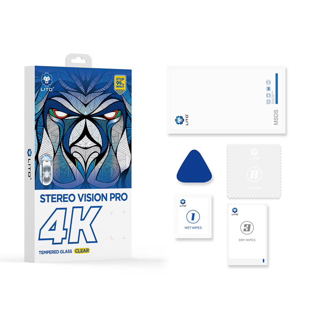 Folie de protectie Ecran Lito D+ Max 4K pentru Apple iPhone 17 / 16 Pro, Sticla Securizata, Full Glue, Neagra