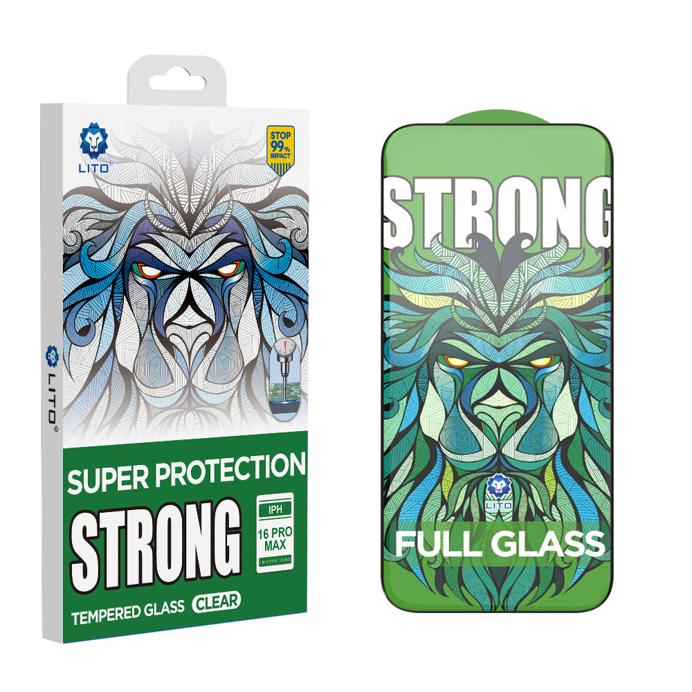 Folie de protectie Ecran Lito D+ Max Strong pentru Apple iPhone 17 Pro, Sticla Securizata, Full Glue, Neagra