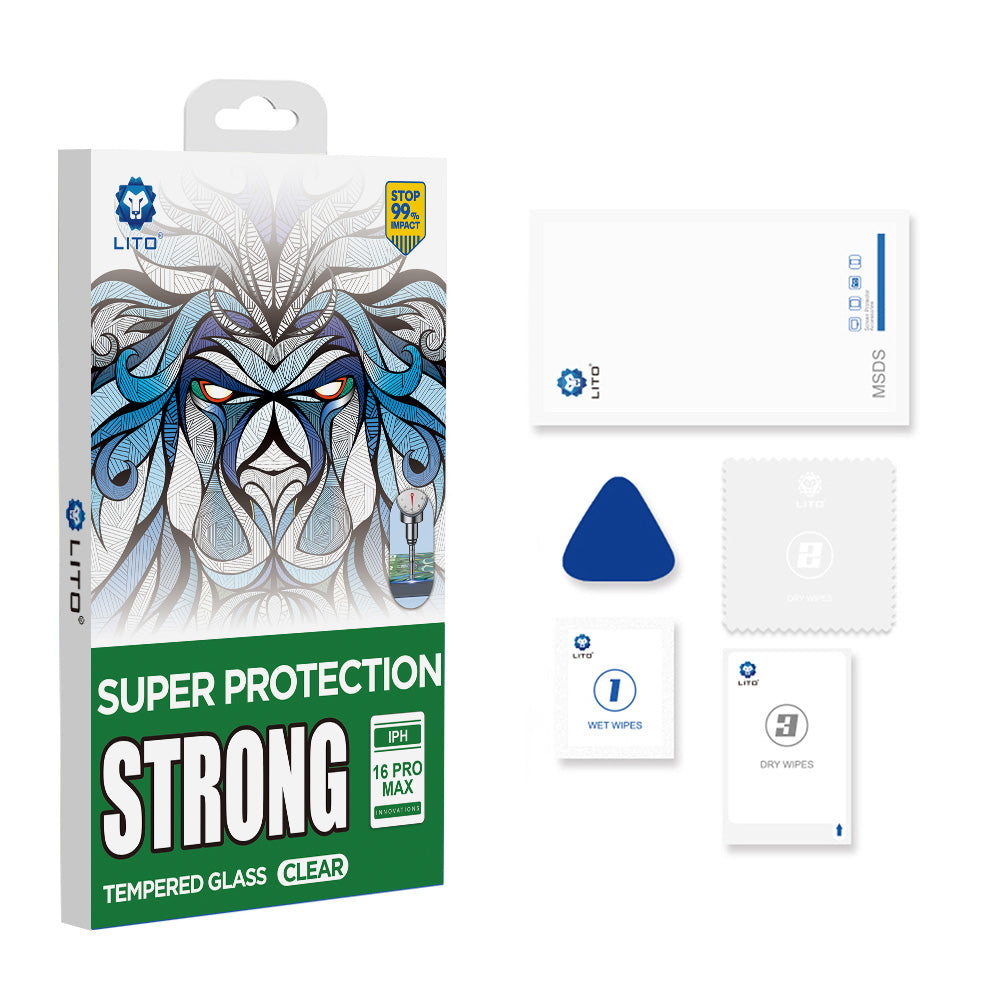 Folie de protectie Ecran Lito D+ Max Strong pentru Apple iPhone 17 Pro, Sticla Securizata, Full Glue, Neagra