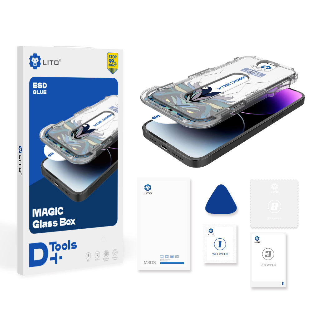 Folie de protectie Ecran Lito Magic Glass Box D+ Tools pentru Apple iPhone 16 Plus, Sticla Securizata, Full Glue