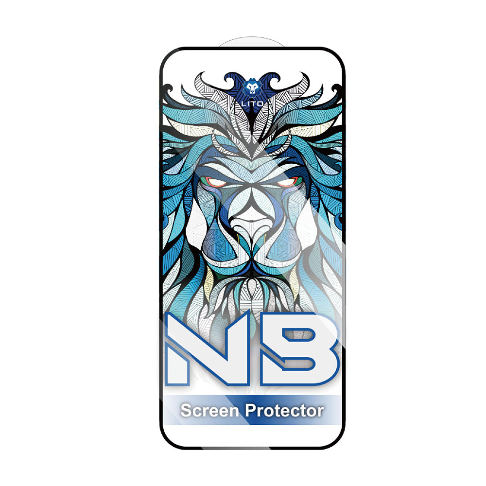 Folie de protectie Ecran Lito NB pentru Apple iPhone 17 / 16 Pro, Sticla Securizata, Full Glue, Neagra