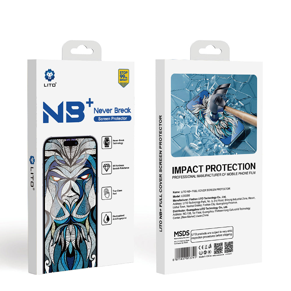Folie de protectie Ecran Lito NB pentru Apple iPhone 17 Pro Max, Sticla Securizata, Full Glue, Neagra
