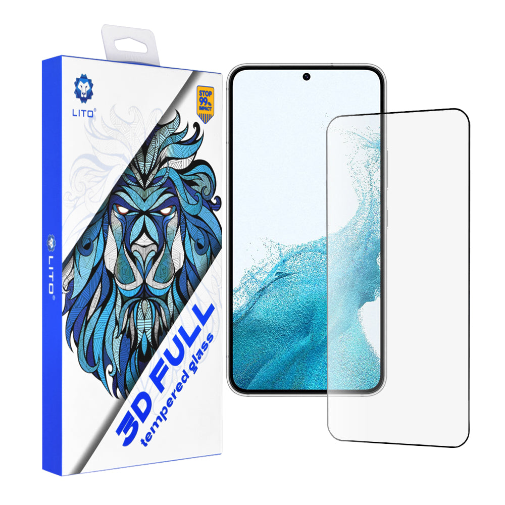 Folie de protectie Ecran Lito pentru Samsung Galaxy S23 S911 / S22 5G S901, Sticla Securizata, Full Glue, 3D, Neagra