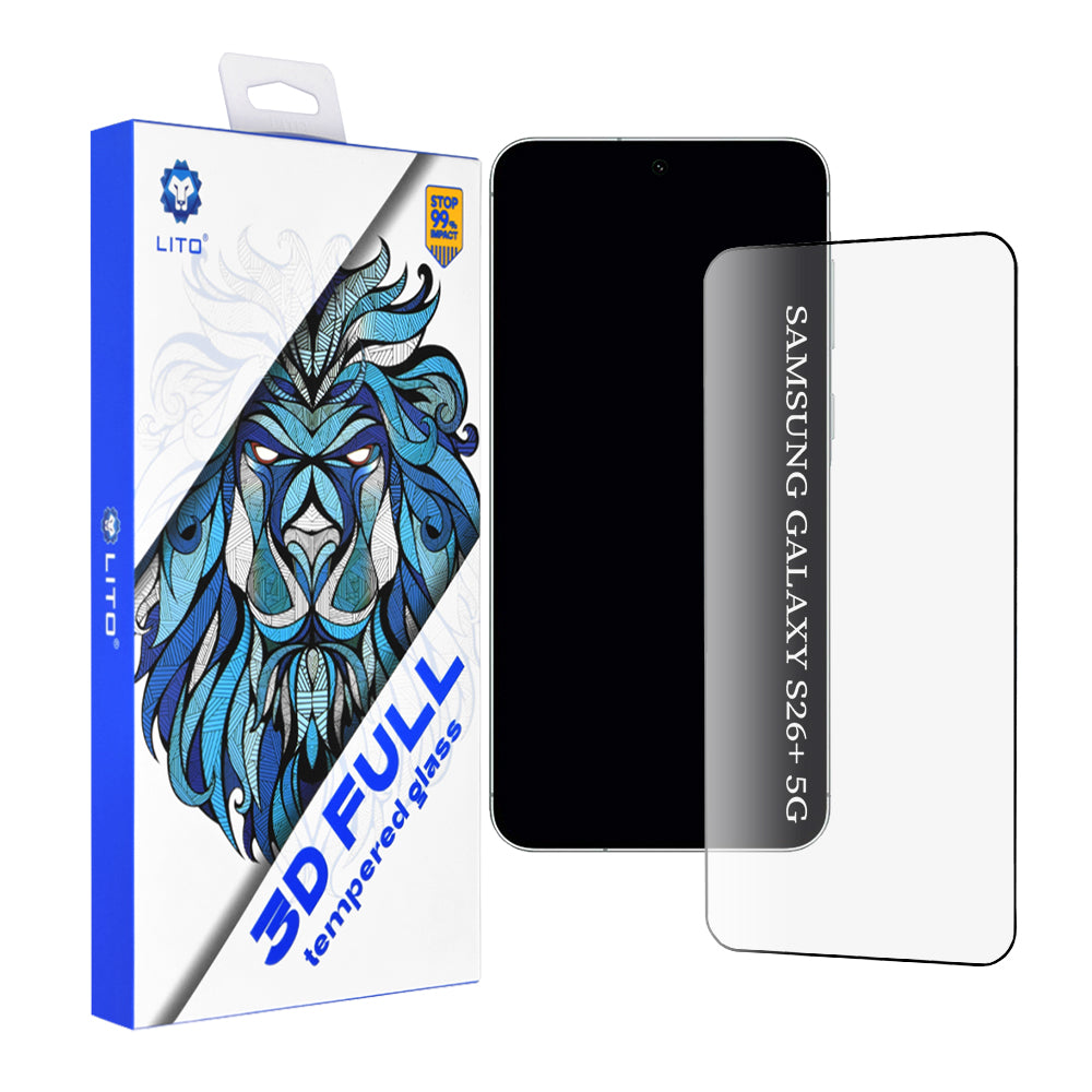 Folie de protectie Ecran Lito pentru Samsung Galaxy S26 Plus S947, Sticla Securizata, Full Glue, 3D, Neagra