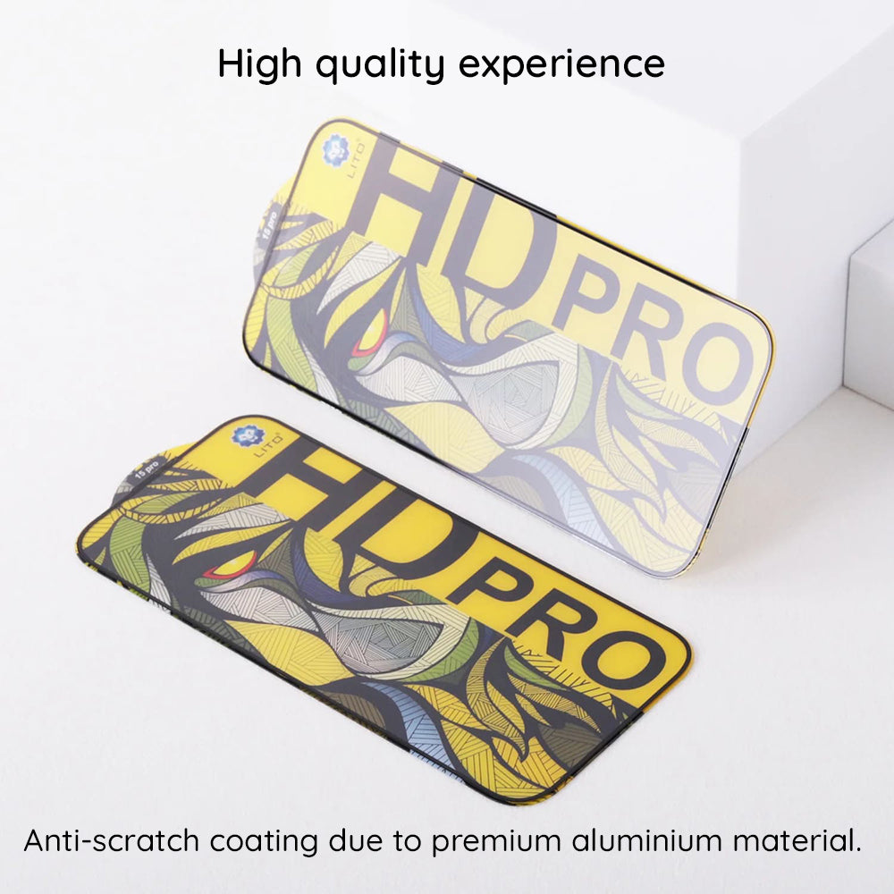 Folie de protectie Ecran Matte Lito HD Pro pentru Apple iPhone 16 Plus, Sticla Securizata, Full Glue, Neagra
