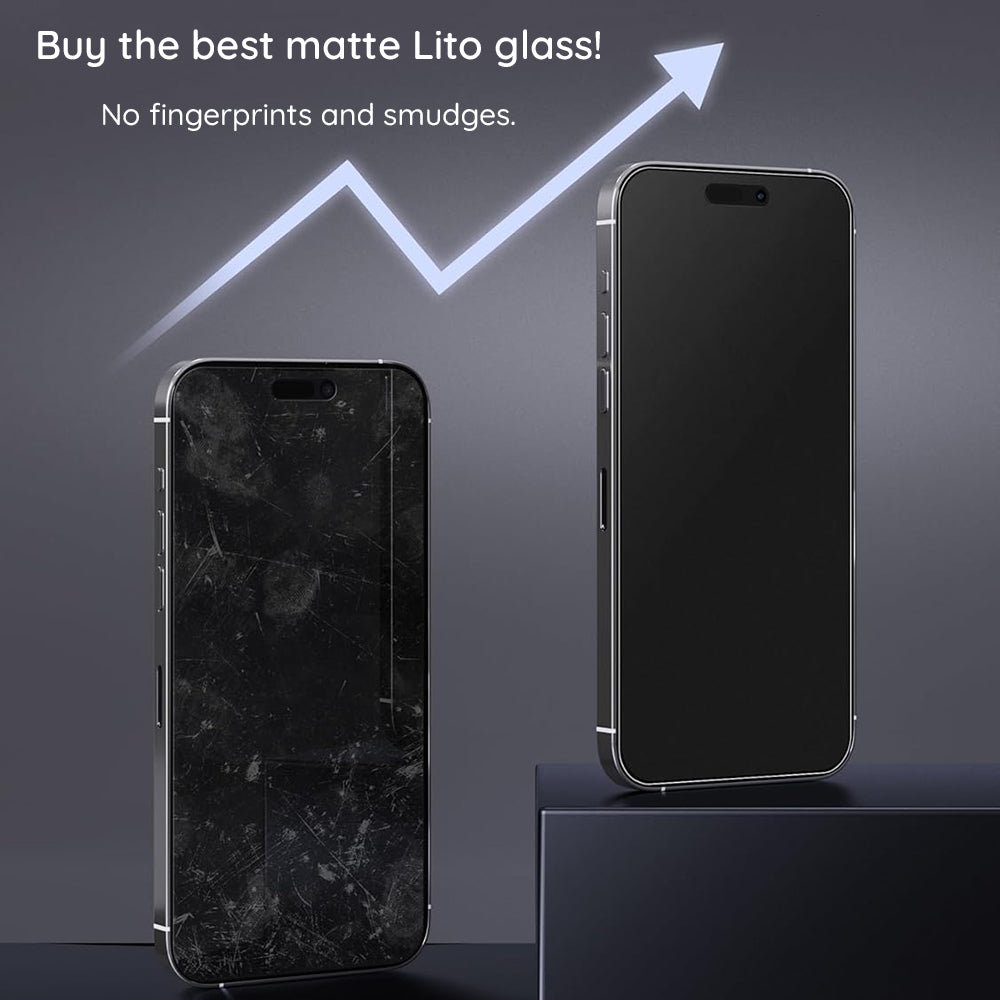 Folie de protectie Ecran Matte Lito HD Pro pentru Apple iPhone 16 Plus, Sticla Securizata, Full Glue, Neagra