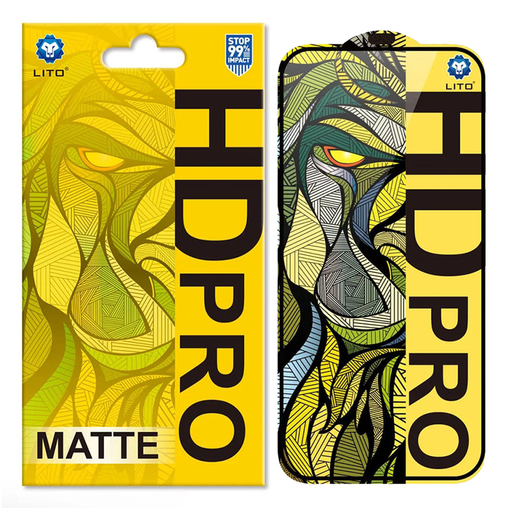 Folie de protectie Ecran Matte Lito HD Pro pentru Apple iPhone 16 Pro Max, Sticla Securizata, Full Glue, Neagra