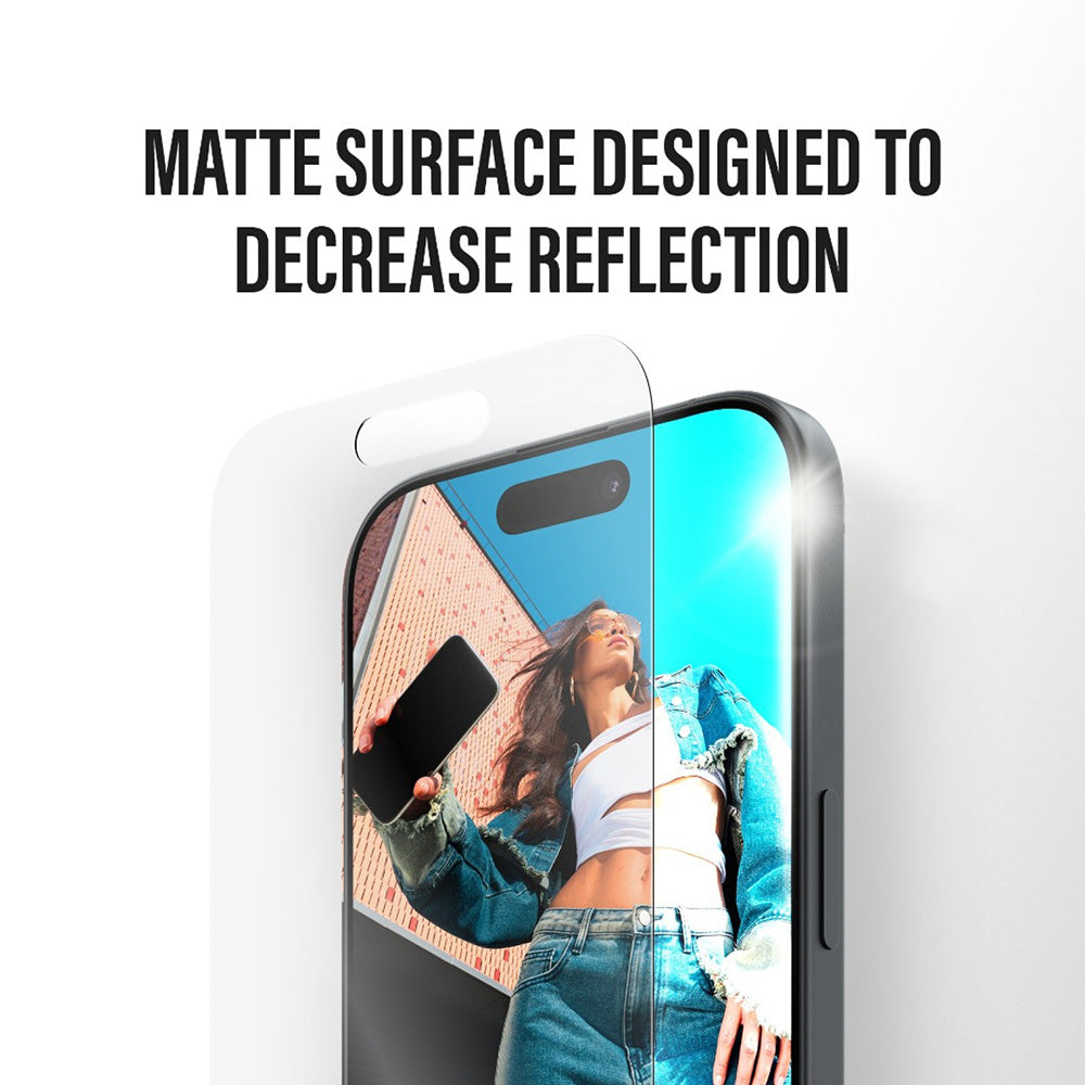 Folie de protectie Ecran Matte PanzerGlass Armor EasyAligner pentru Apple iPhone 17 Air, Sticla Securizata, Full Glue