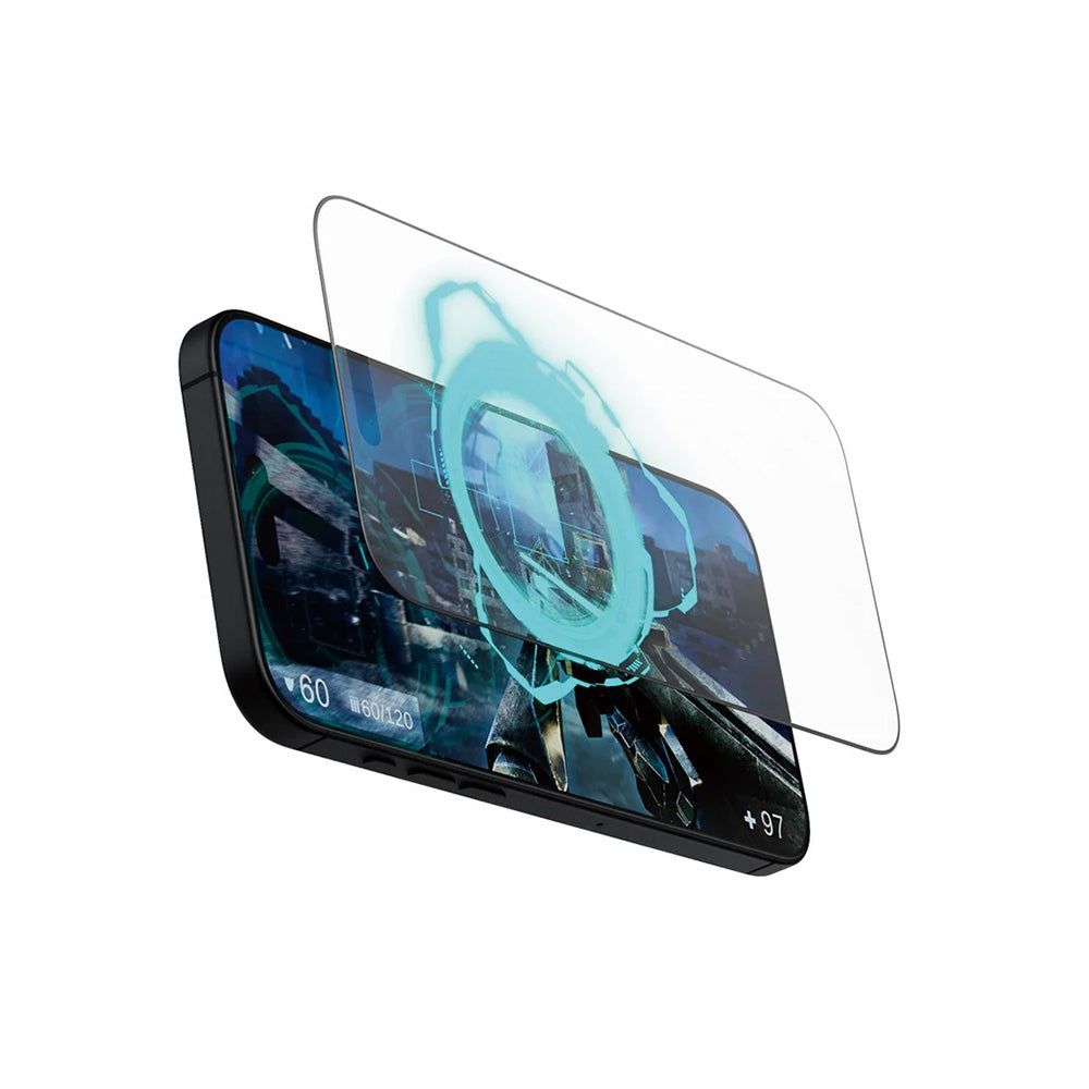 Folie de protectie Ecran Matte PanzerGlass Ultra-Wide Fit Gaming pentru Apple iPhone 16 Pro Max, Sticla Securizata, Full Glue, Neagra