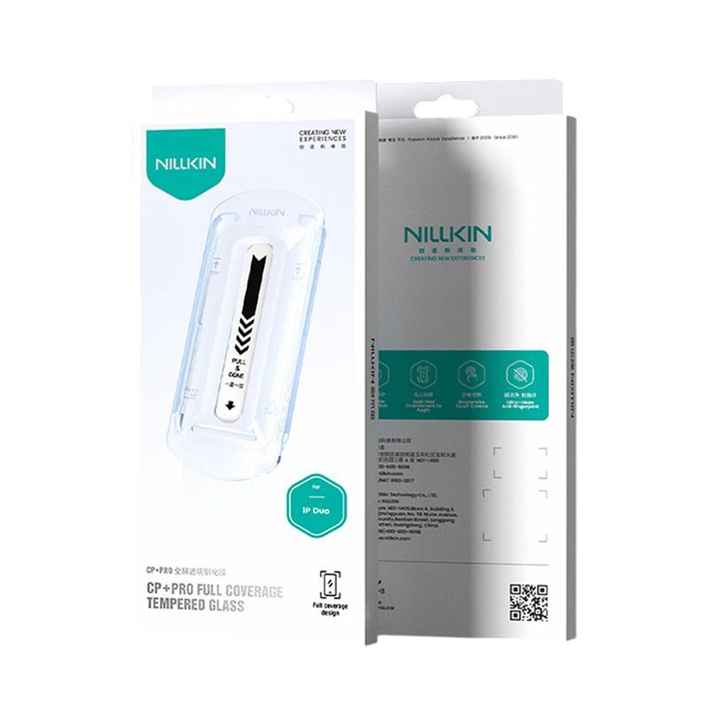 Folie de protectie Ecran Exterior Nillkin CP+ Pro with Applicator pentru Apple iPhone Duo, Sticla Securizata, Full Glue, Neagra