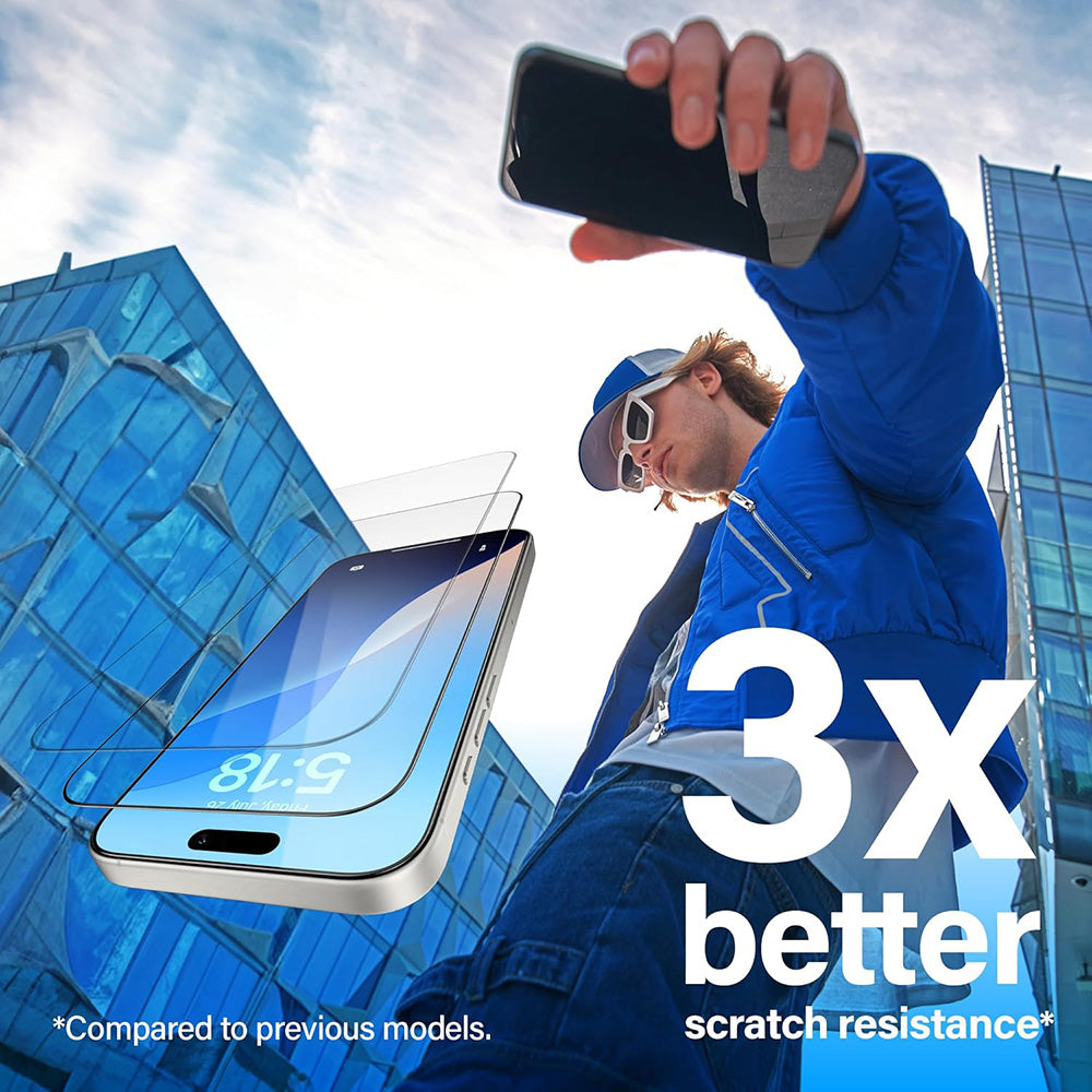 Folie de protectie Ecran PanzerGlass Ultra-Wide Fit EasyAligner pentru Apple iPhone 17 Pro Max, Sticla Securizata, Full Glue, Neagra