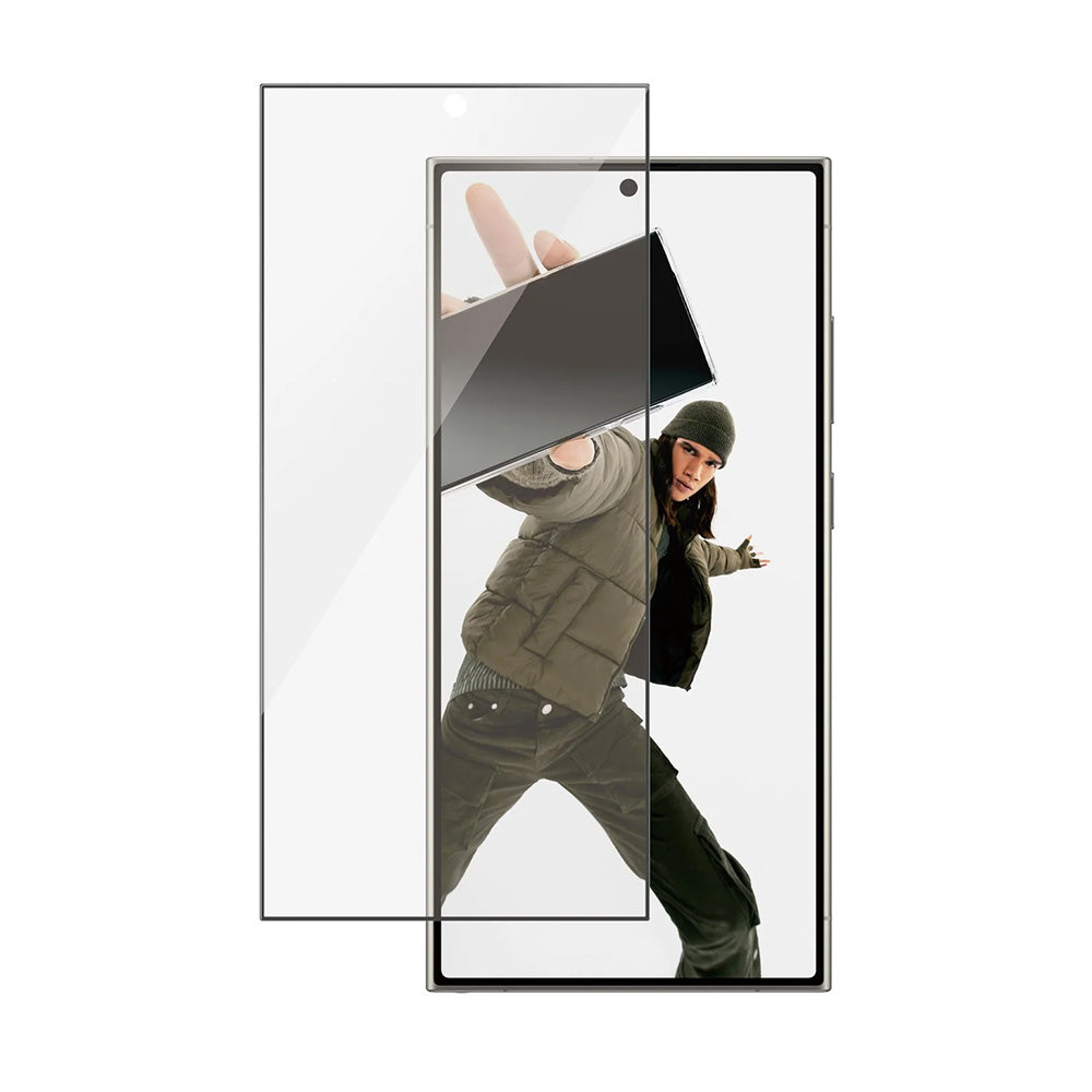 Folie de protectie Ecran PanzerGlass Ultra-Wide Fit EasyAligner pentru Samsung Galaxy S24 Ultra S928, Sticla Securizata, Full Glue, Neagra