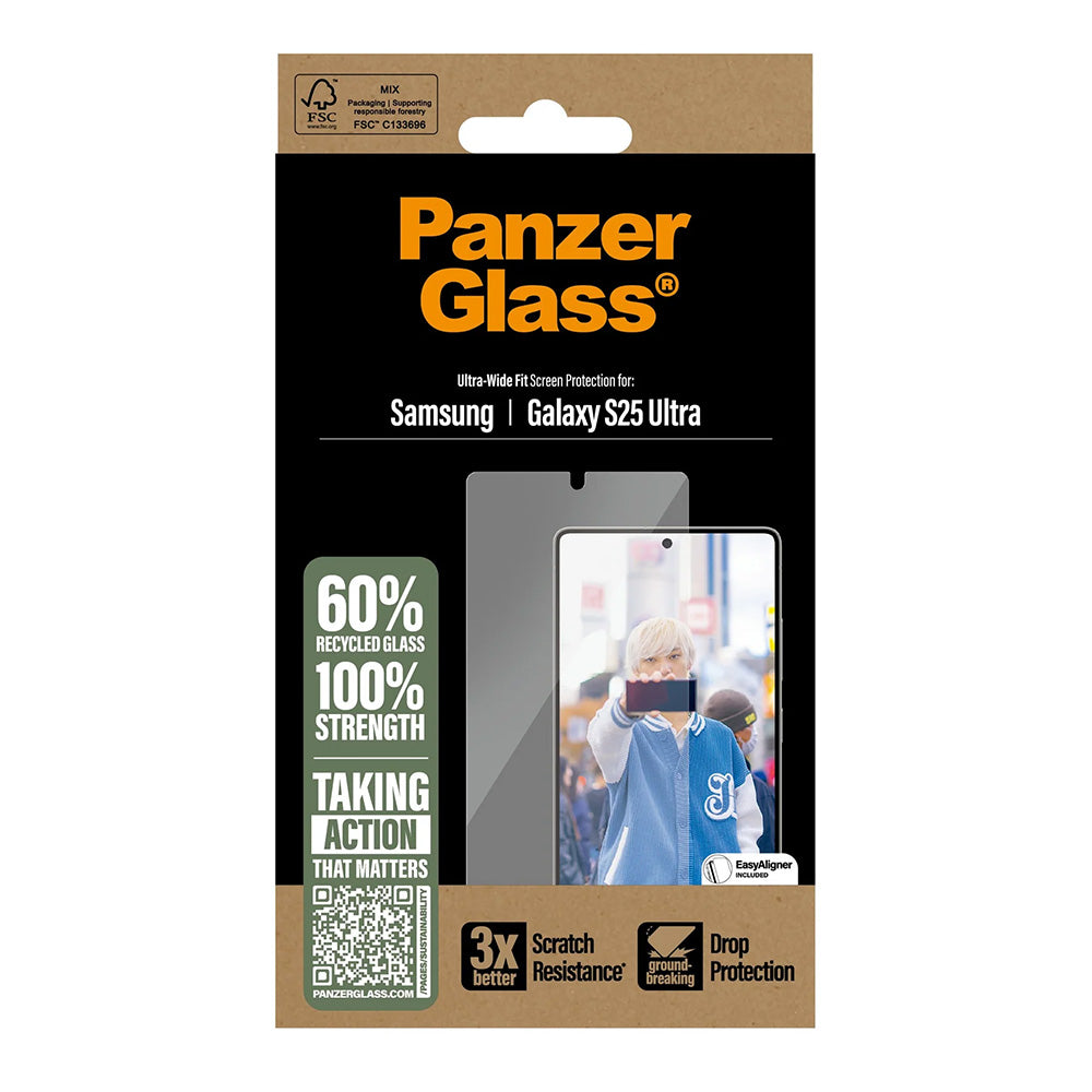 Folie de protectie Ecran PanzerGlass Ultra-Wide Fit pentru Samsung Galaxy S25 Ultra S938, Sticla Securizata, Full Glue
