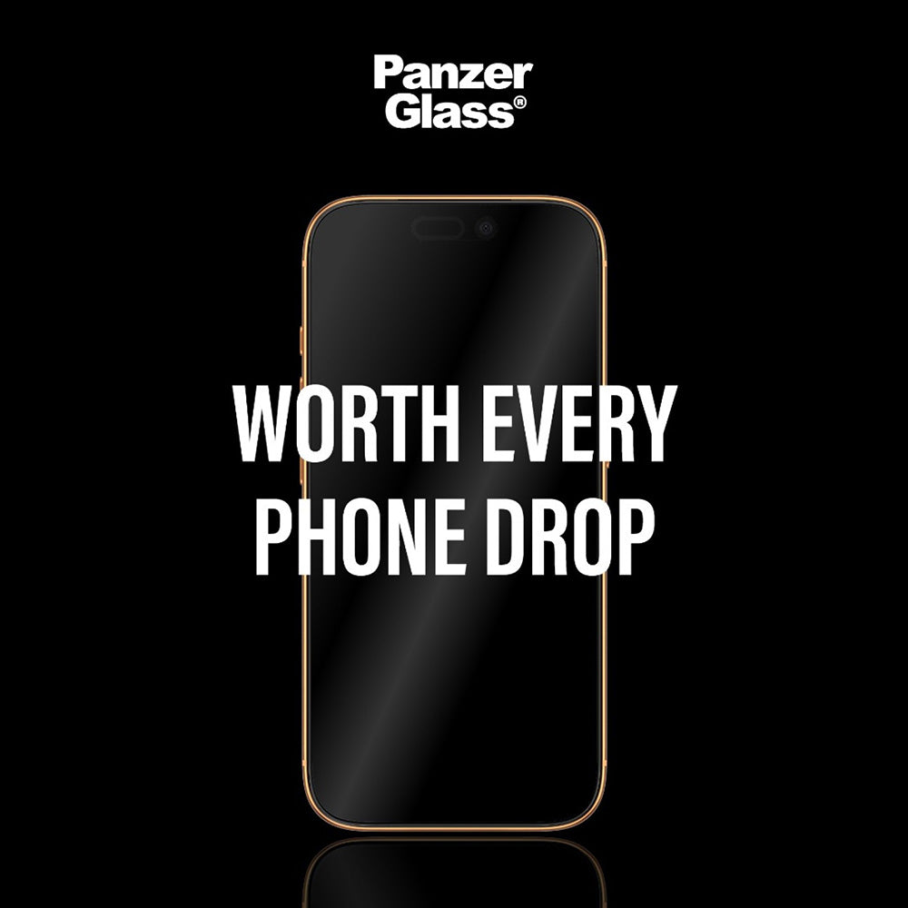 Folie de protectie Ecran PanzerGlass Ultra-Wide Fit Stealth Fastfit pentru Apple iPhone 17 / 16 Pro, Sticla Securizata, Full Glue, Neagra