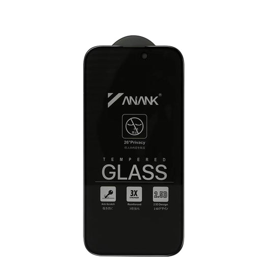 Folie de protectie Ecran Privacy Anank 3X Reinforced pentru Apple iPhone 16 Pro Max, Sticla Securizata, Full Glue, 2.5D