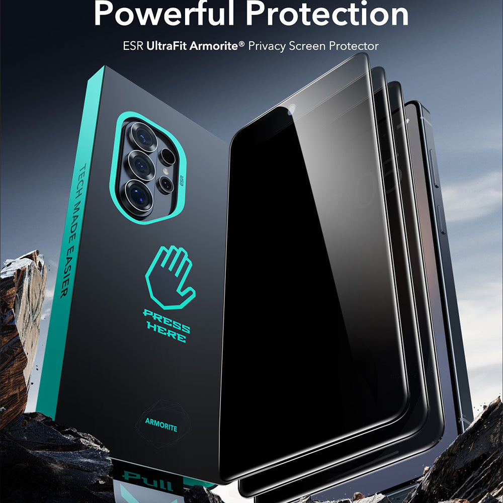 Folie de protectie Ecran Privacy ESR Armorite pentru Samsung Galaxy S26 Ultra S948, Sticla Securizata, Full Glue
