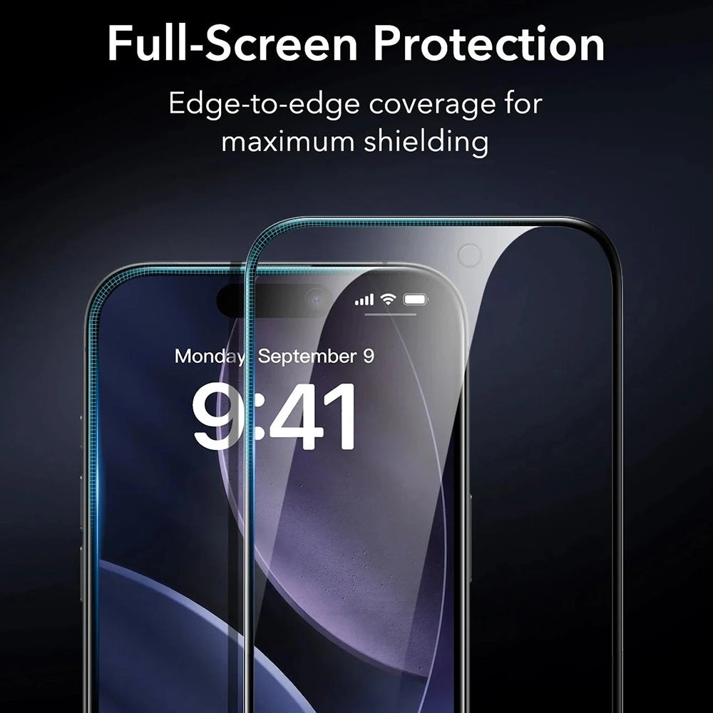 Folie de protectie Ecran Privacy ESR Armorite UltraFit pentru Apple iPhone 17 Pro, Sticla Securizata, Full Glue, Set 3 bucati