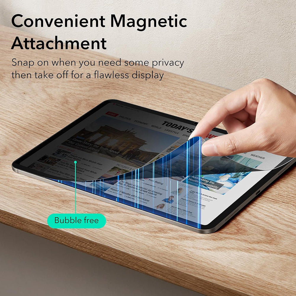 Folie de protectie Ecran Privacy ESR Magnetic pentru Apple iPad Pro 13 (2024), Plastic