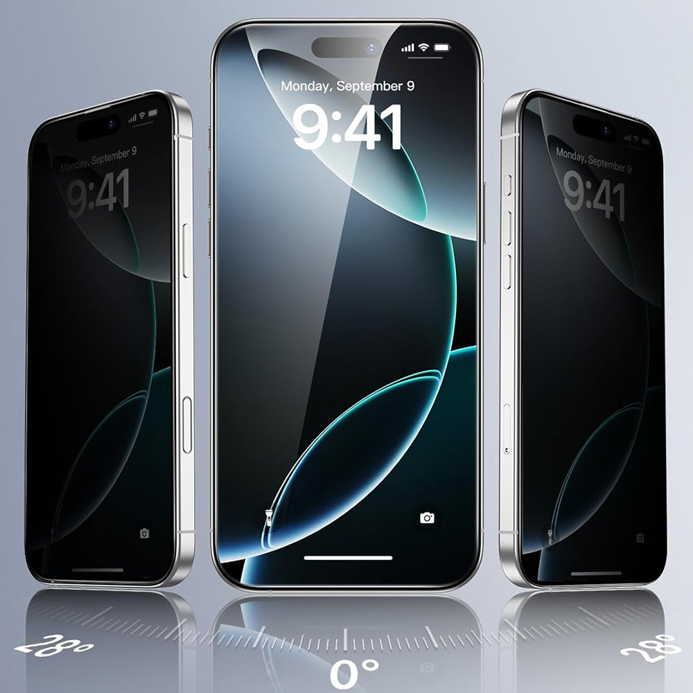 Folie de protectie Ecran Privacy ESR pentru Apple iPhone 17 Pro Max, Sticla Securizata, Full Glue, Set 3 bucati