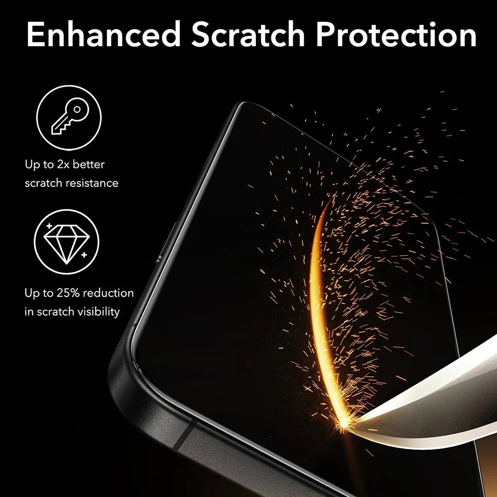 Folie de protectie Ecran Privacy ESR UltraFit Armorite Pro pentru Apple iPhone 17 / 16 Pro, Sticla Securizata, Full Glue, Set 3 bucati