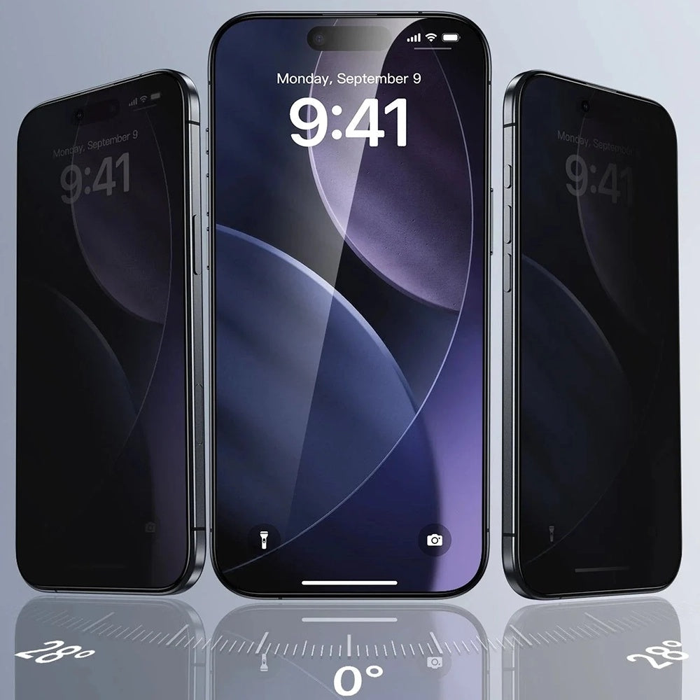 Folie de protectie Ecran Privacy ESR UltraFit Classic pentru Apple iPhone 18 Pro Max, Sticla Securizata, Full Glue, Set 3 bucati