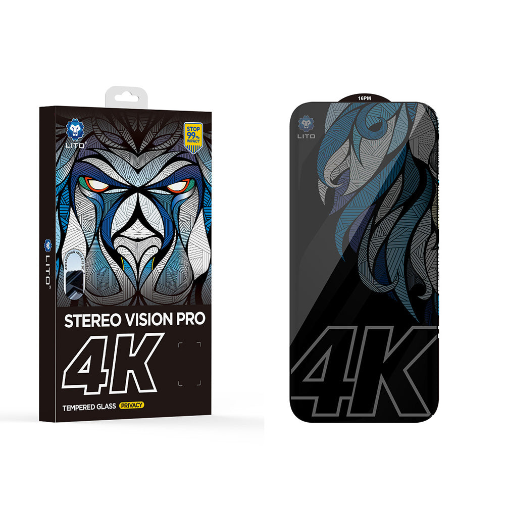 Folie de protectie Ecran Privacy Lito D+ Max 4K pentru Apple iPhone 17 Pro Max, Sticla Securizata, Full Glue