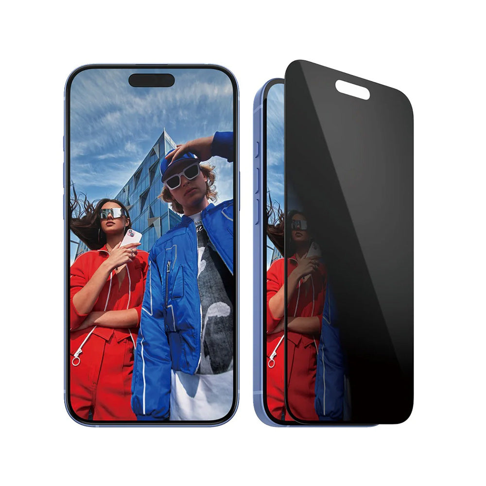 Folie de protectie Ecran Privacy PanzerGlass Ultra-Wide Fit EasyAligner pentru Apple iPhone 16 Plus / 15 Plus, Sticla Securizata, Full Glue